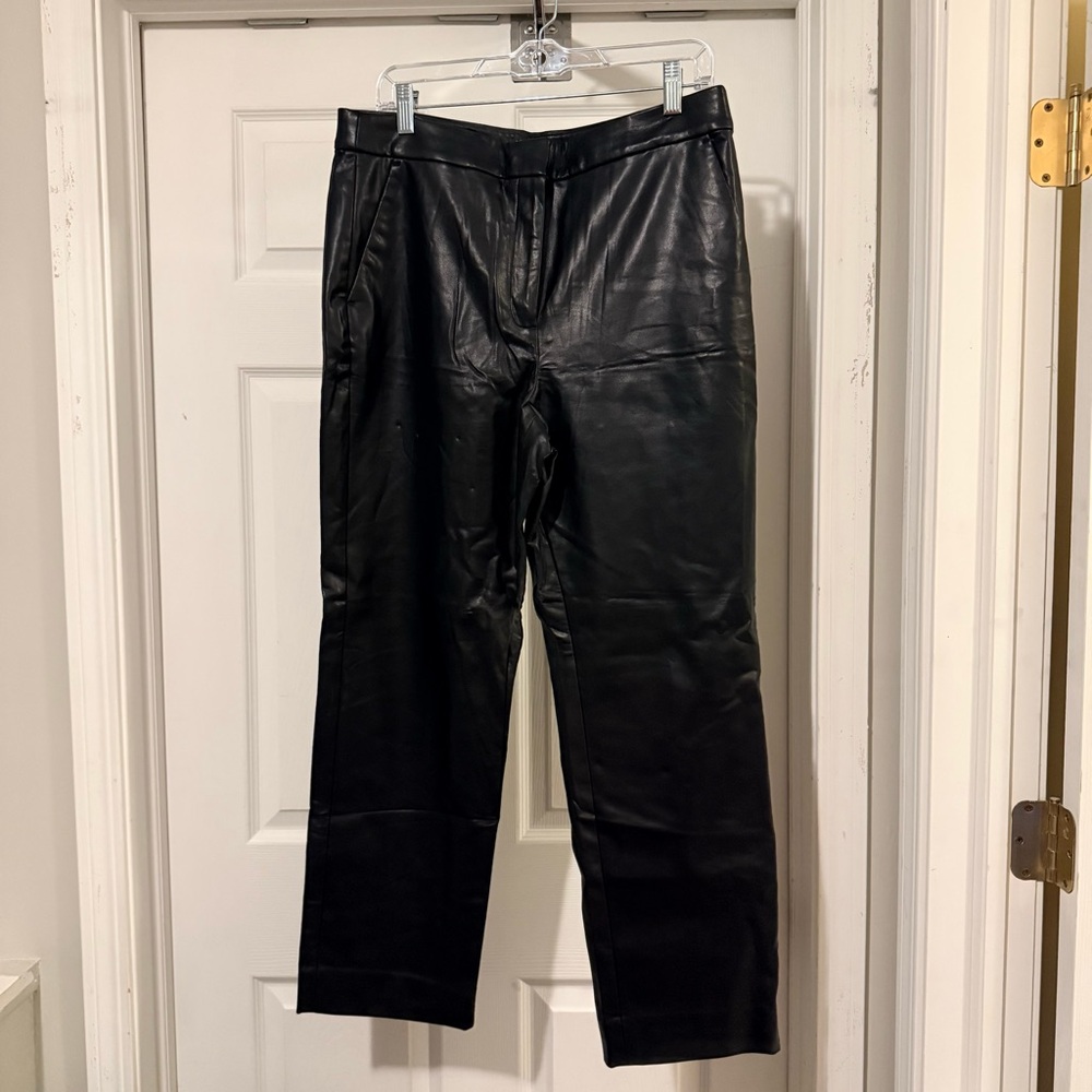 J. Crew Black Pleather Trousers